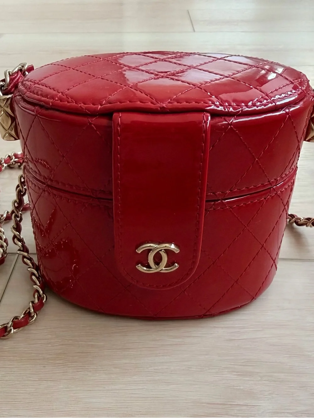 CHANEL quilted patent